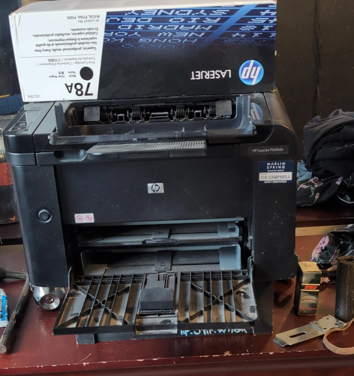 HP LaserJet P1606dn Printer with HP 78A Black Toner Cartridge