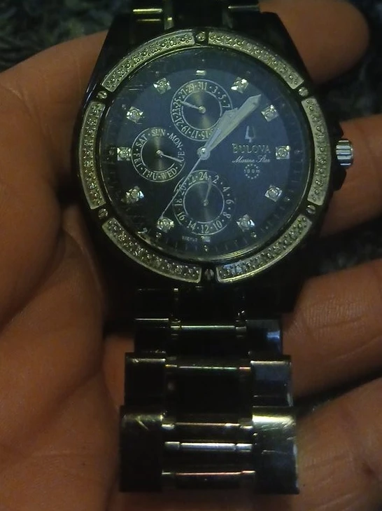 Bulova Marine Star Watch with Diamond Bezel