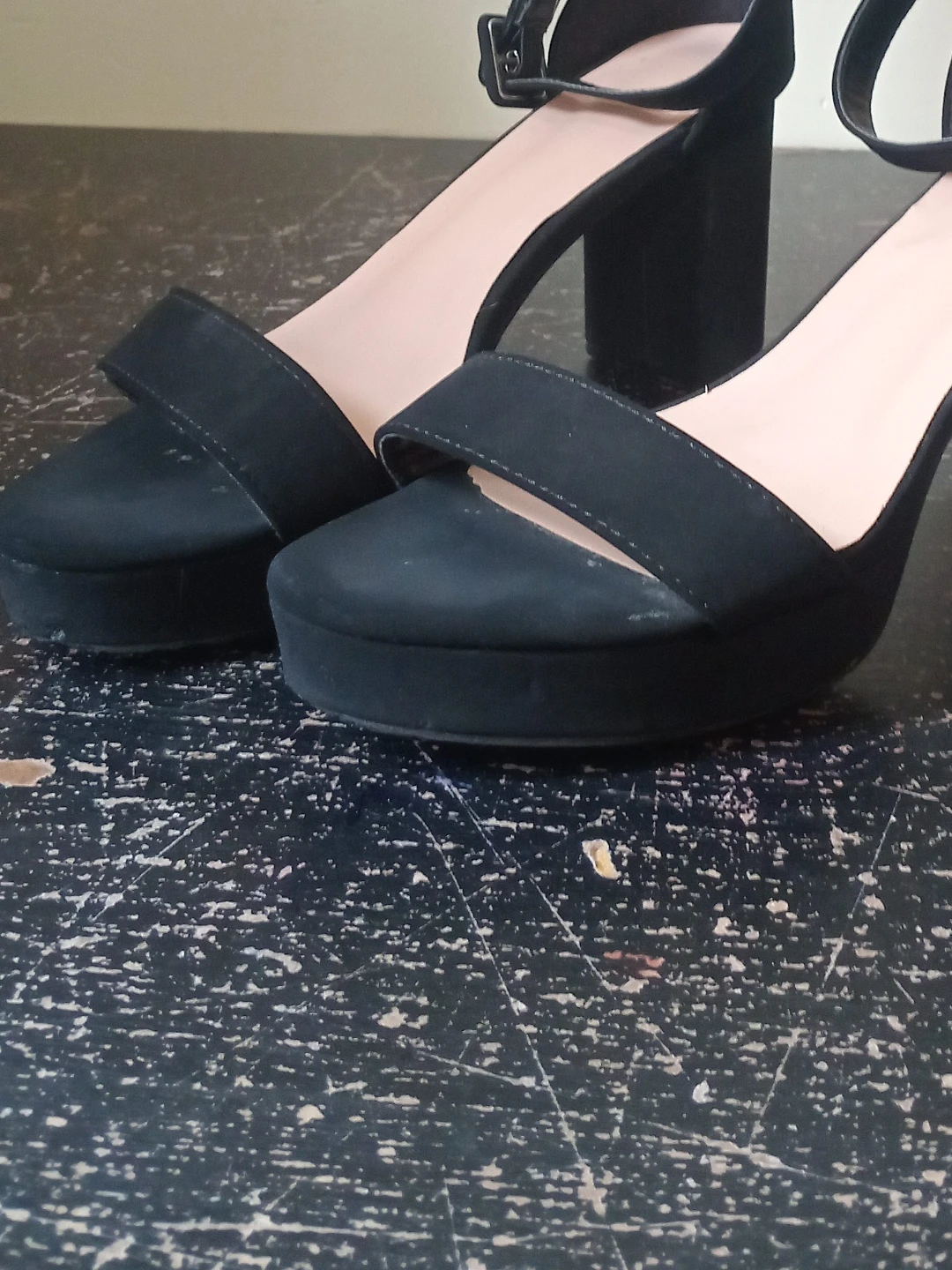 Black thick heels