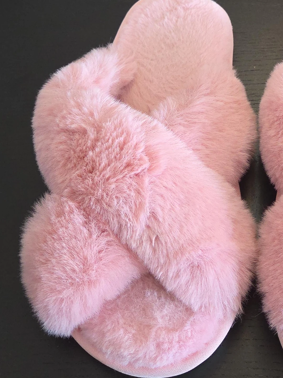 Pink Fuzzy Slippers - Size 10-11 (US)
