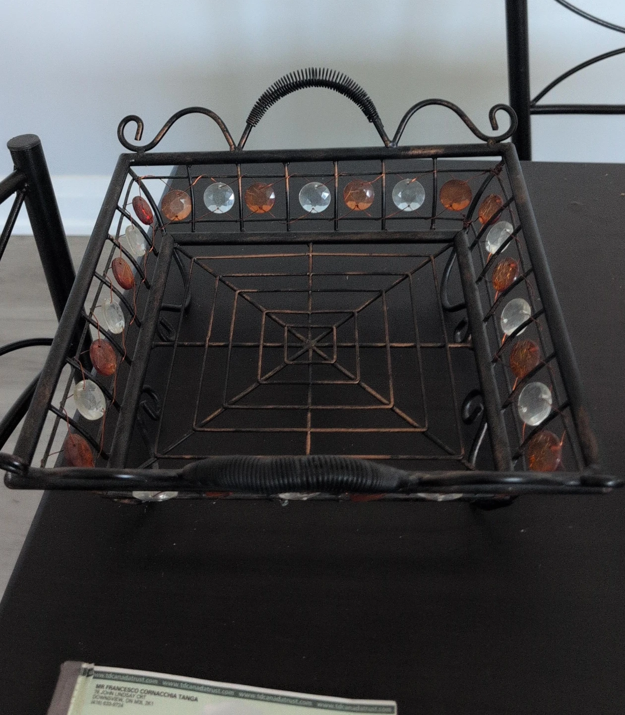 Decorative Wire Basket with Jewels