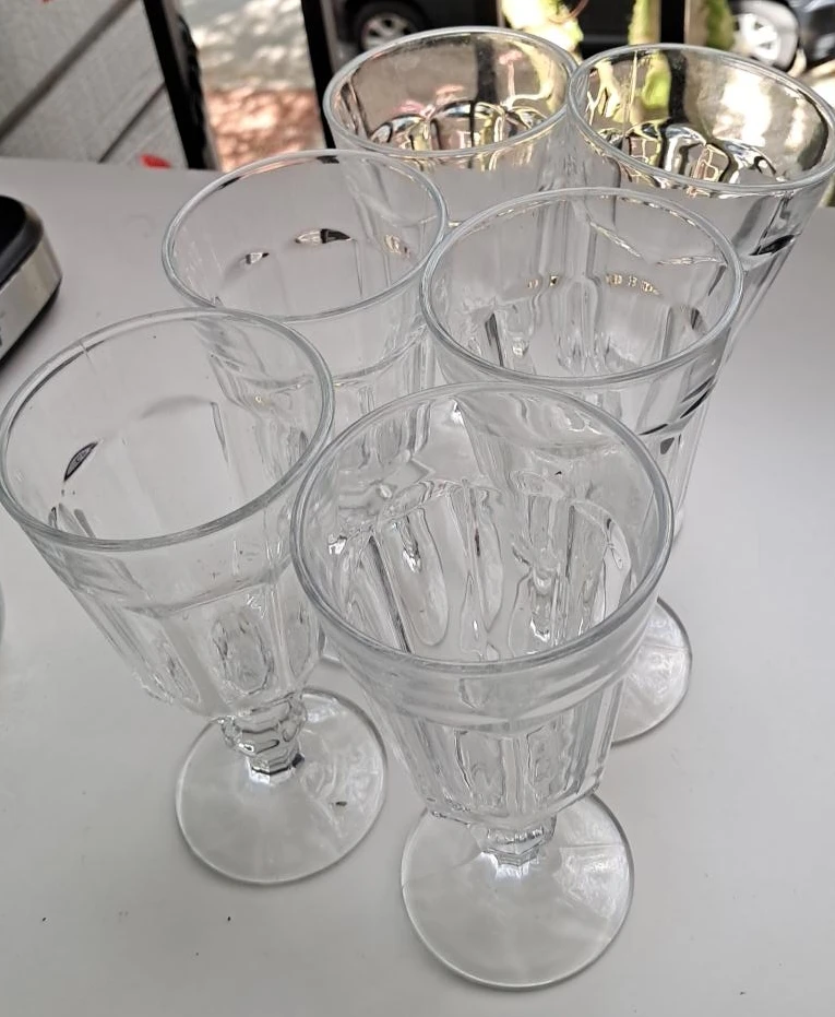 Set of 6 Clear Glass Dessert Glasses
