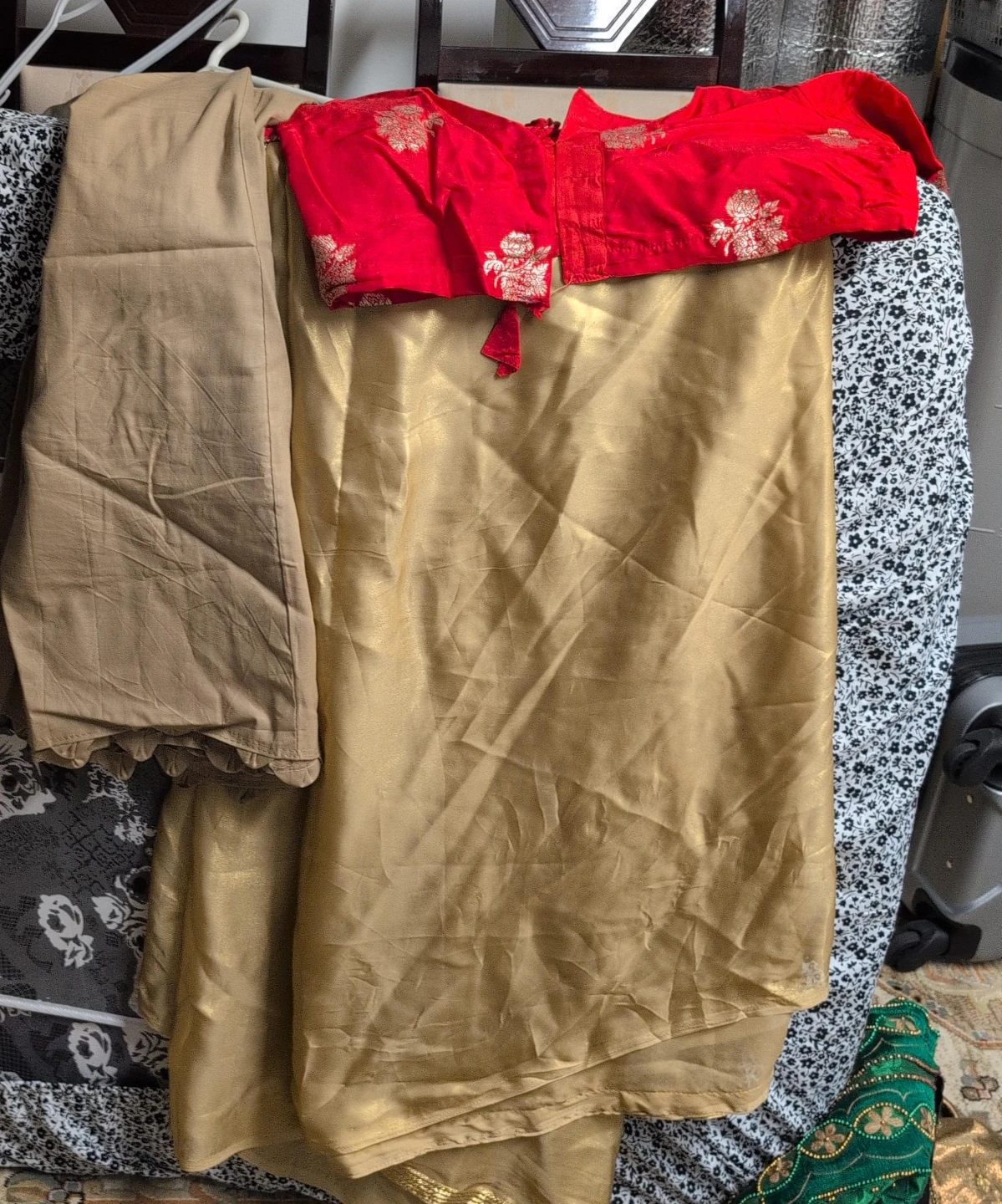 Women's Red and Gold Indian Outfit
