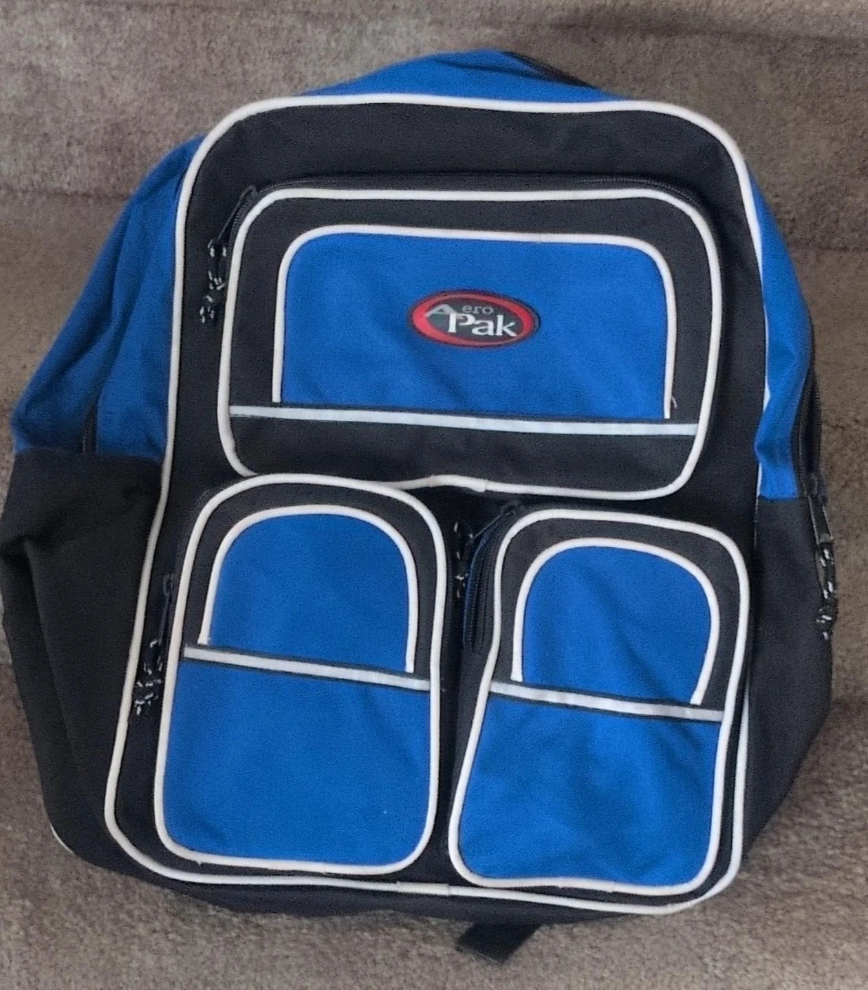 Aero Pak blue and black backpack