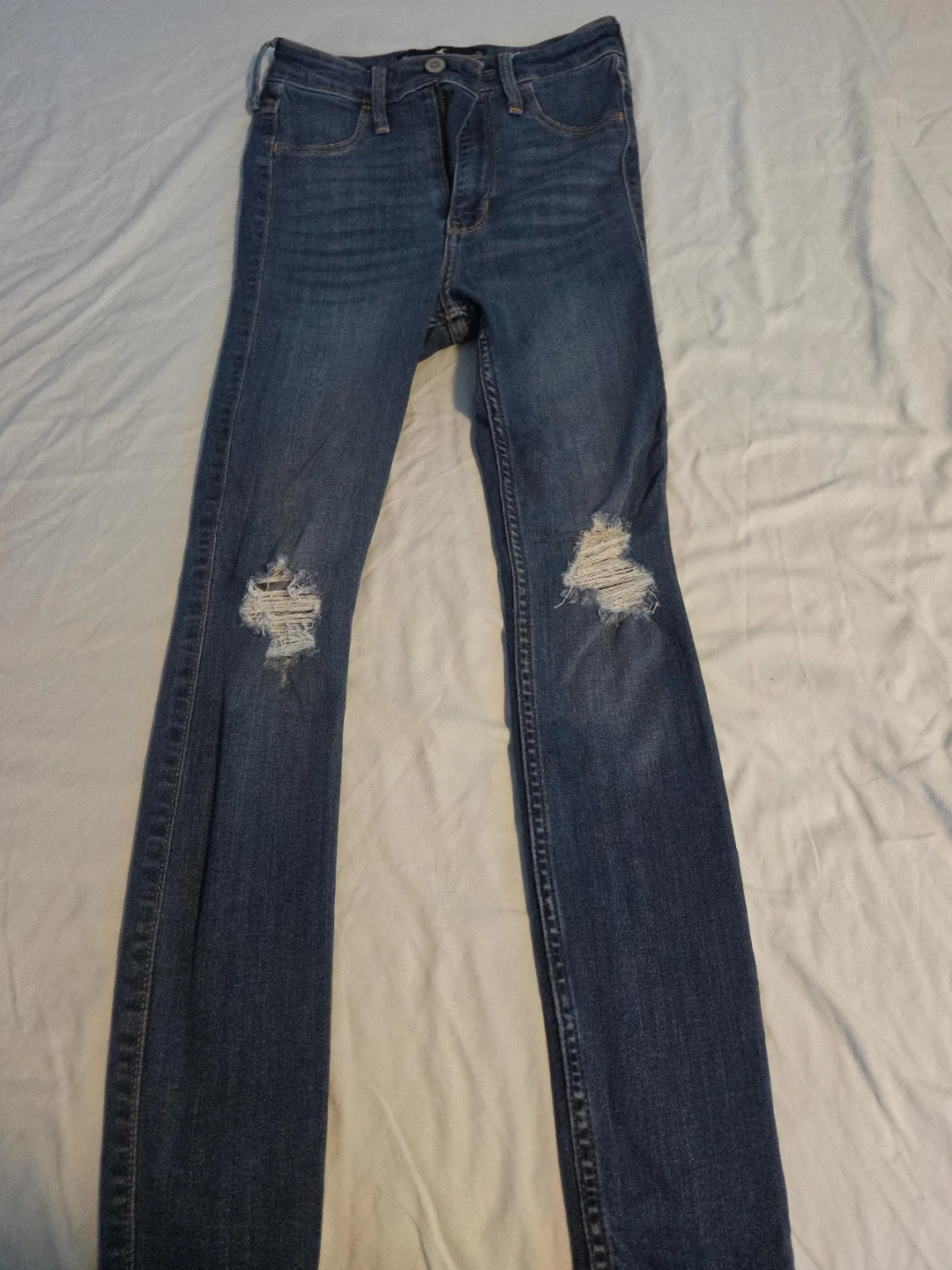 Hollister Blue Distressed Skinny Jeans