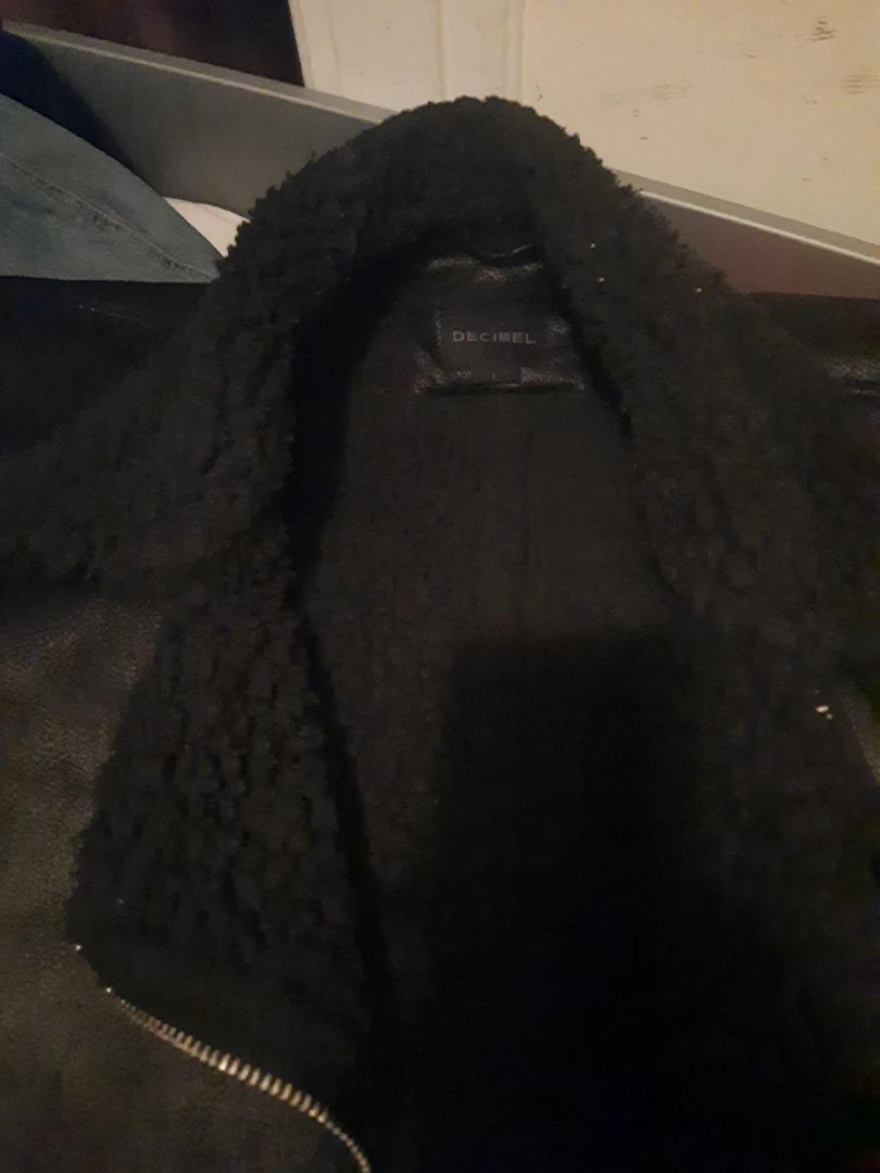 Decibel Black Faux Leather Sherpa Lined Moto Jacket