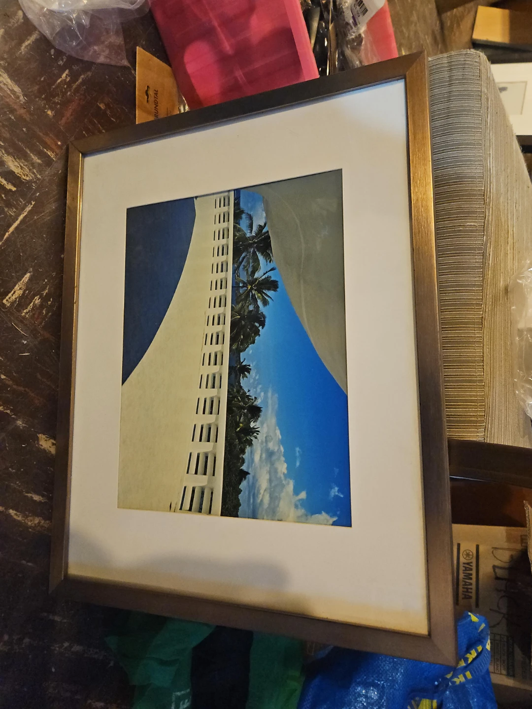 Framed Tropical Beach Scene Photo