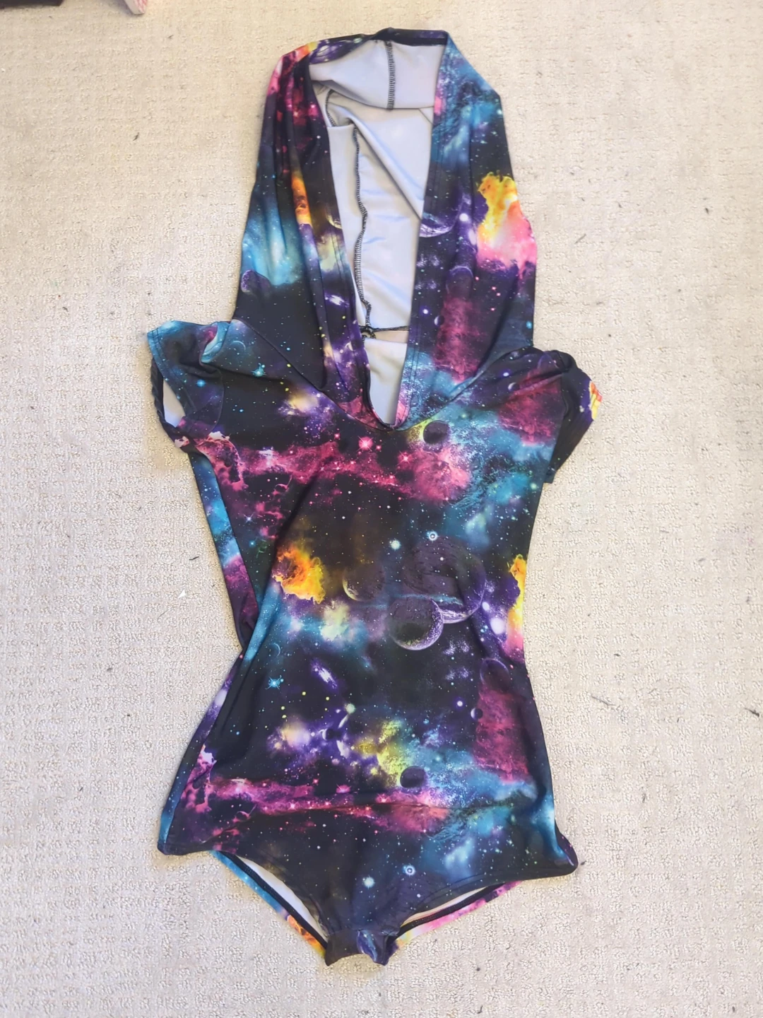 Galaxy Print Hooded Onesie