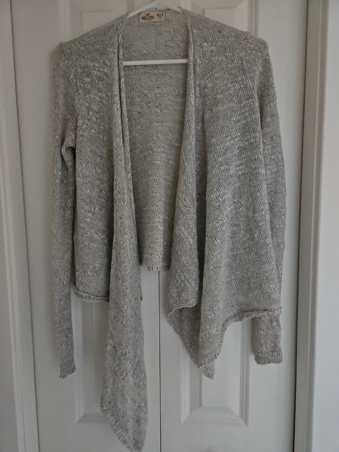 Hollister Grey Knit Waterfall Cardigan - XS/S