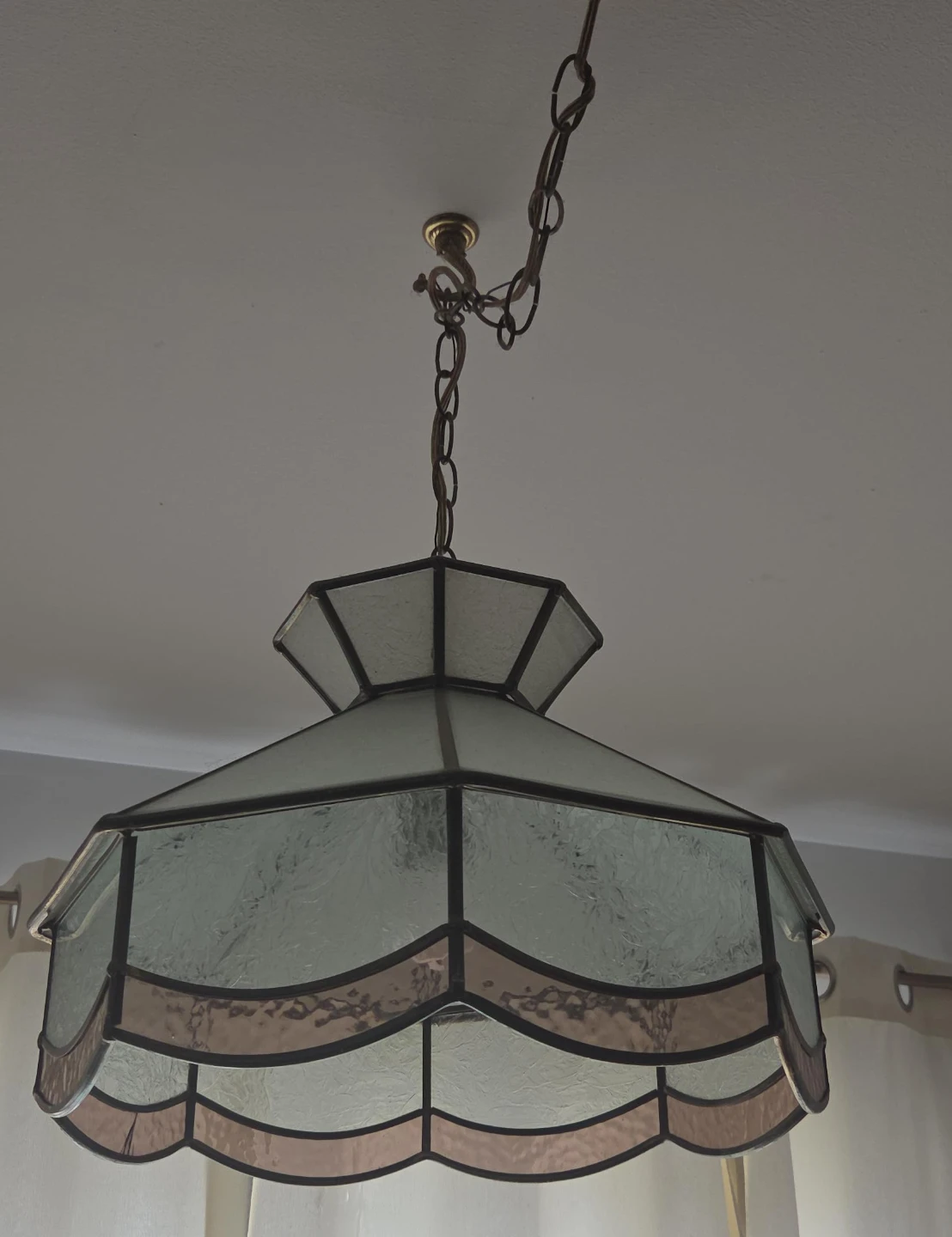 Vintage Stained Glass Pendant Light