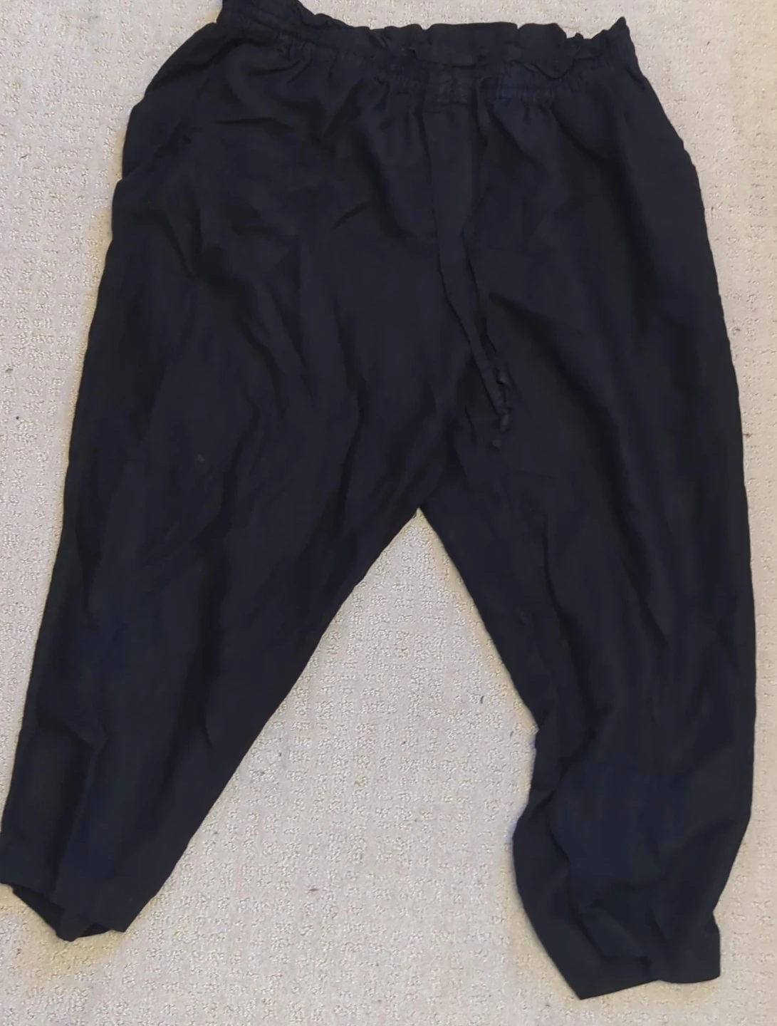 Black Linen Blend Pants