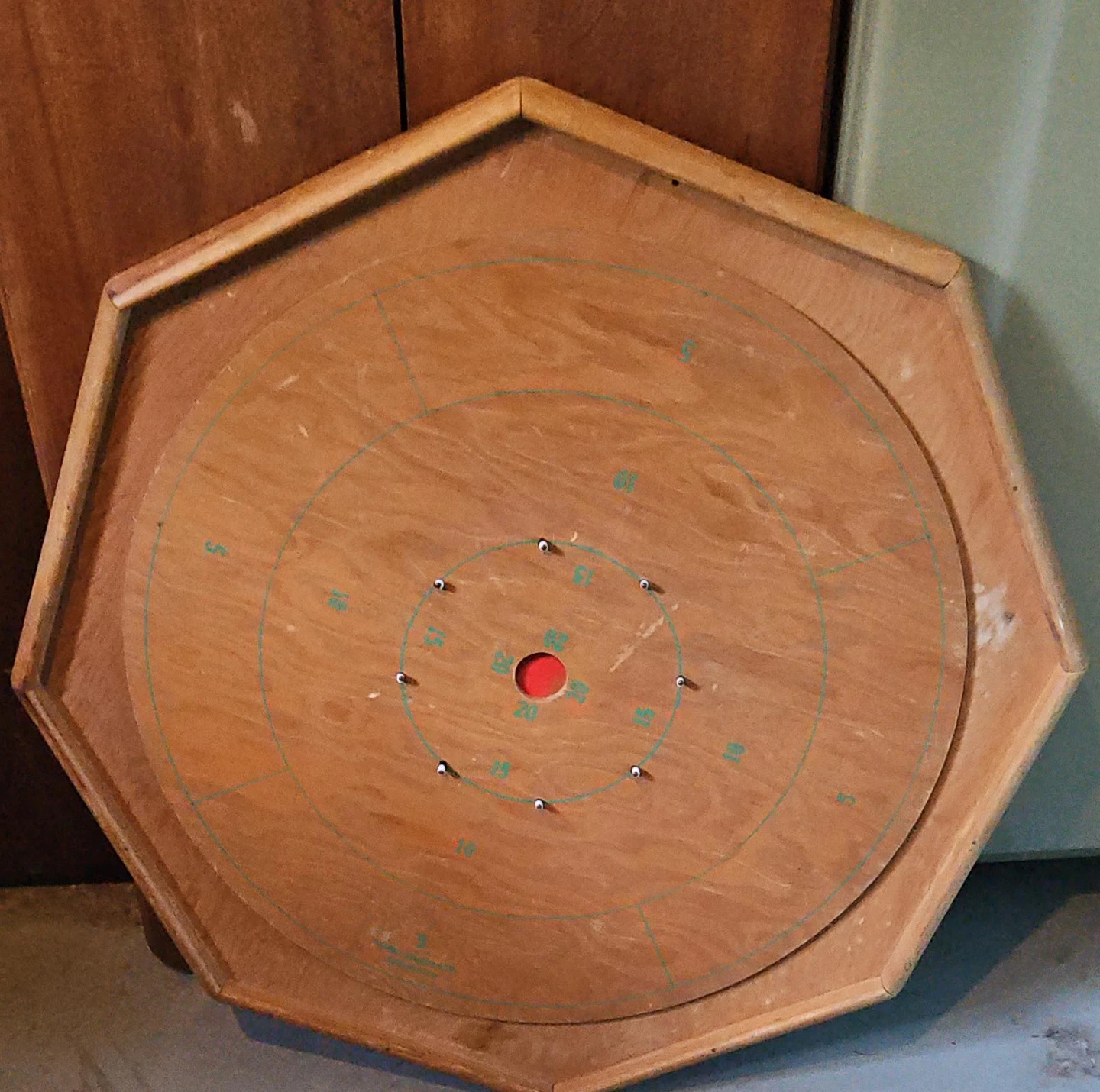 Vintage Wooden Shuffleboard Bowling Game Board