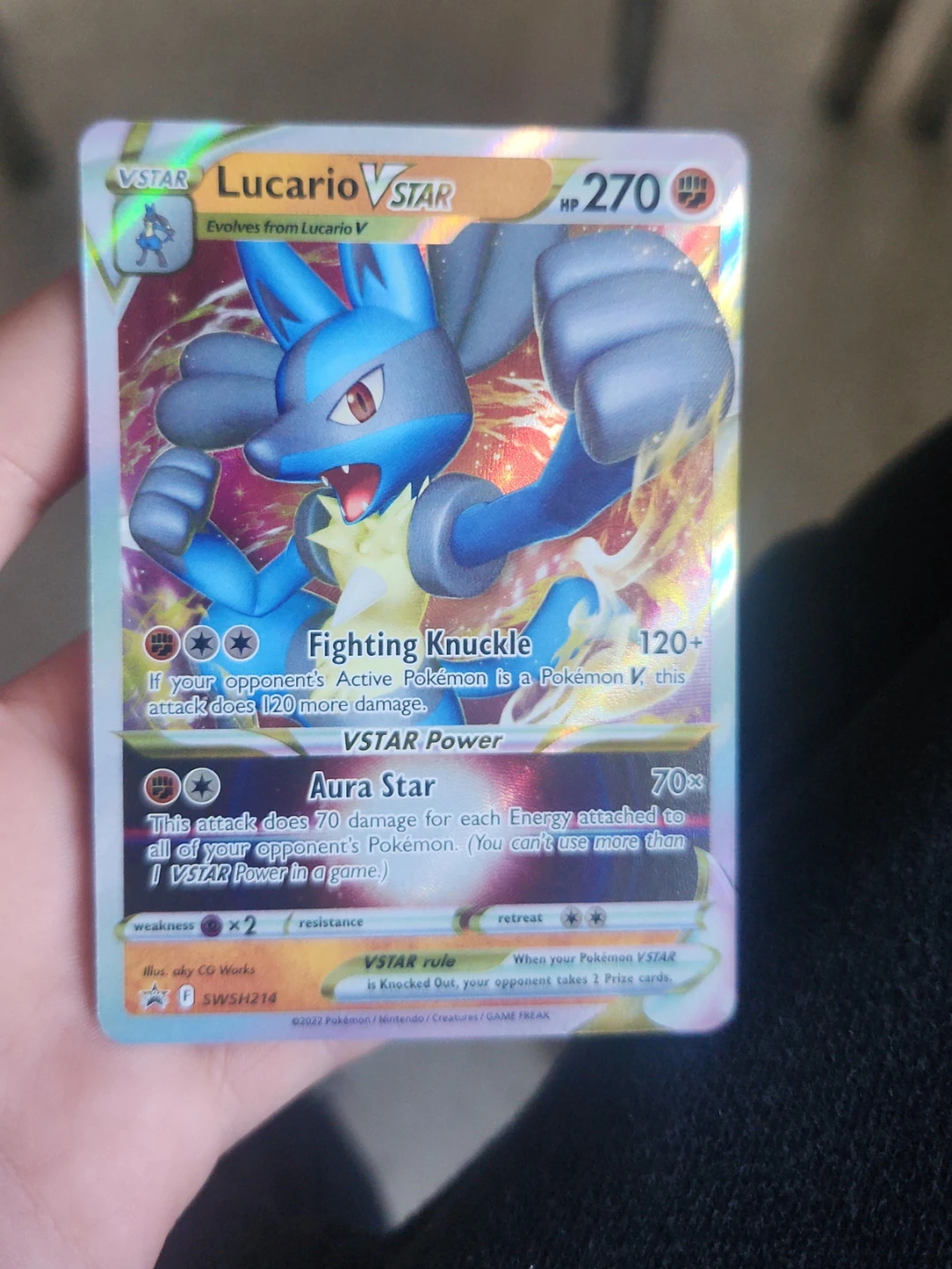 Pokémon Lucario VSTAR Card SWSH214