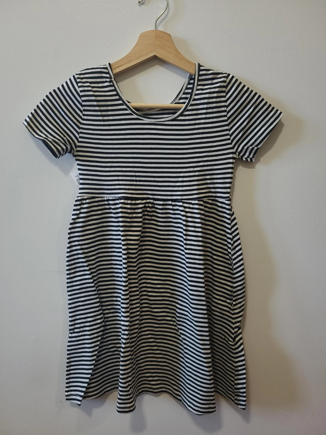 Striped T-Shirt Dress - Size M (8)