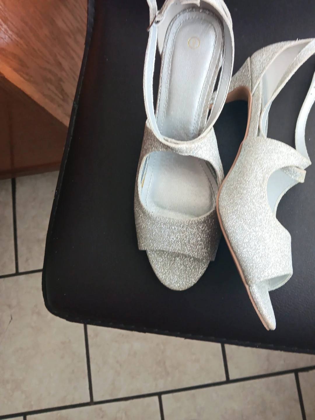 Silver Glitter Heels