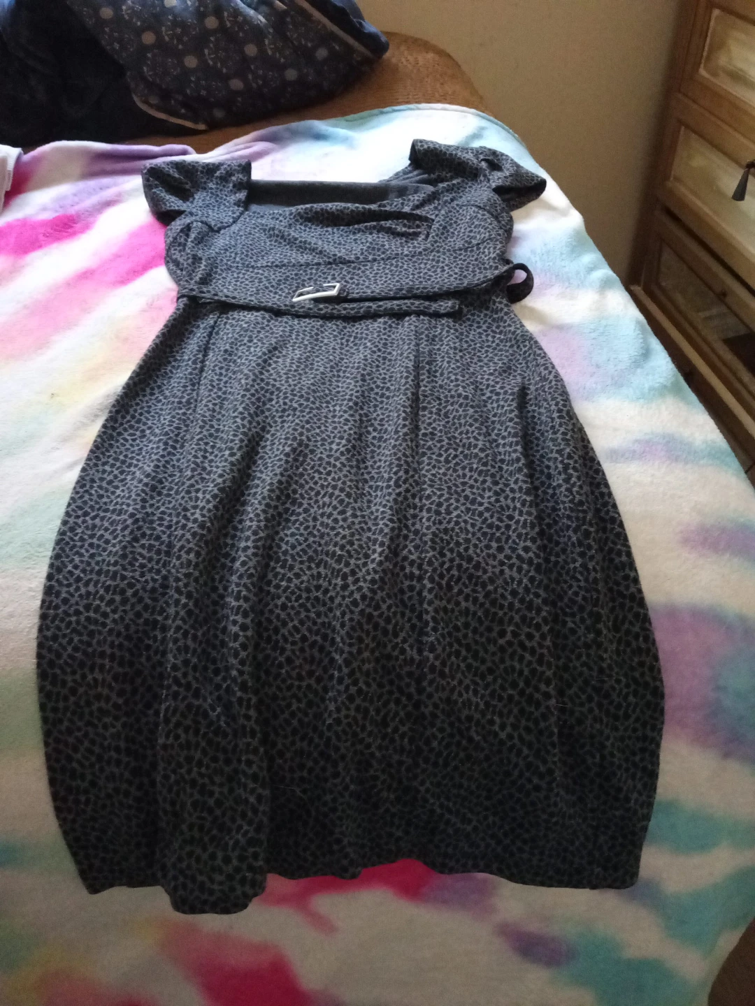 Women's Short Sleeve Leopard Print Dress