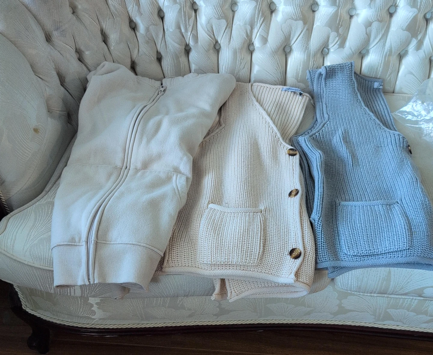 Baby Zip-Up Hoodie and Knit Vests $8 each