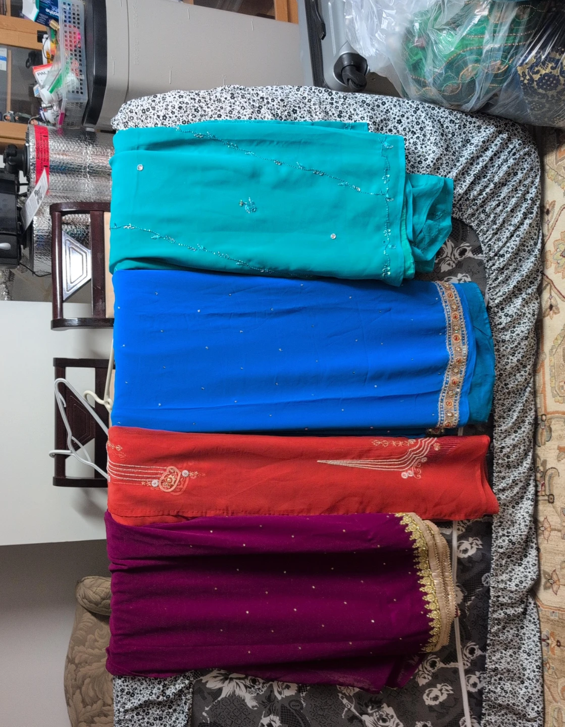 Assorted Saree - Teal, Blue, Red, Purple only saree $60