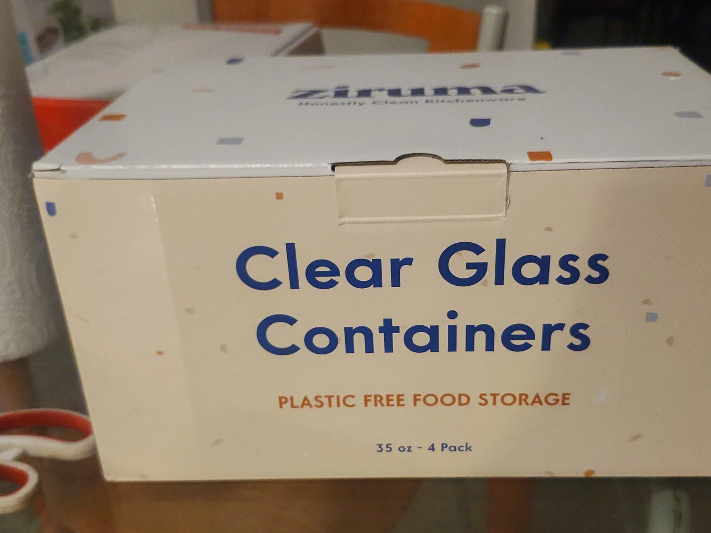 Ziruma Clear Glass Containers - 35 oz, 4 Pack