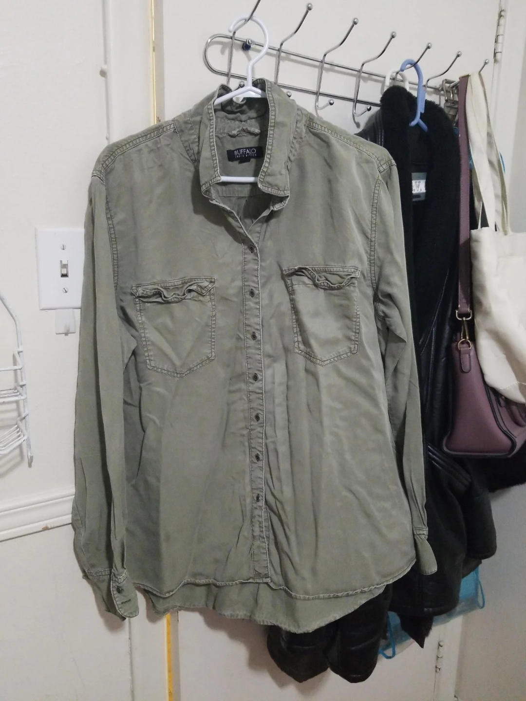 Buffalo David Bitton Olive Green Button-Up Shirt