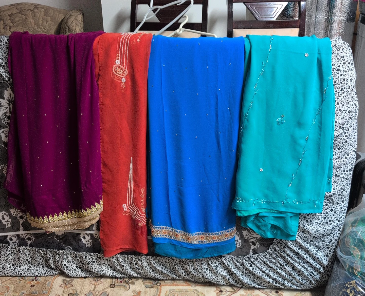 Assorted Colourful Saris with Embellishments only saree