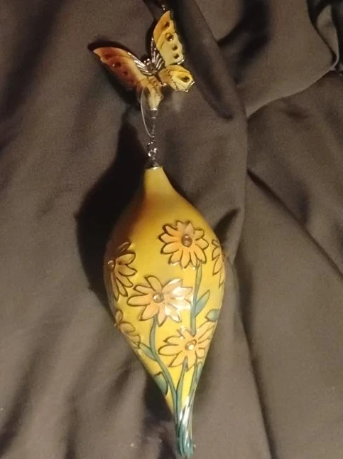 Yellow Gourd Ornament with Butterfly