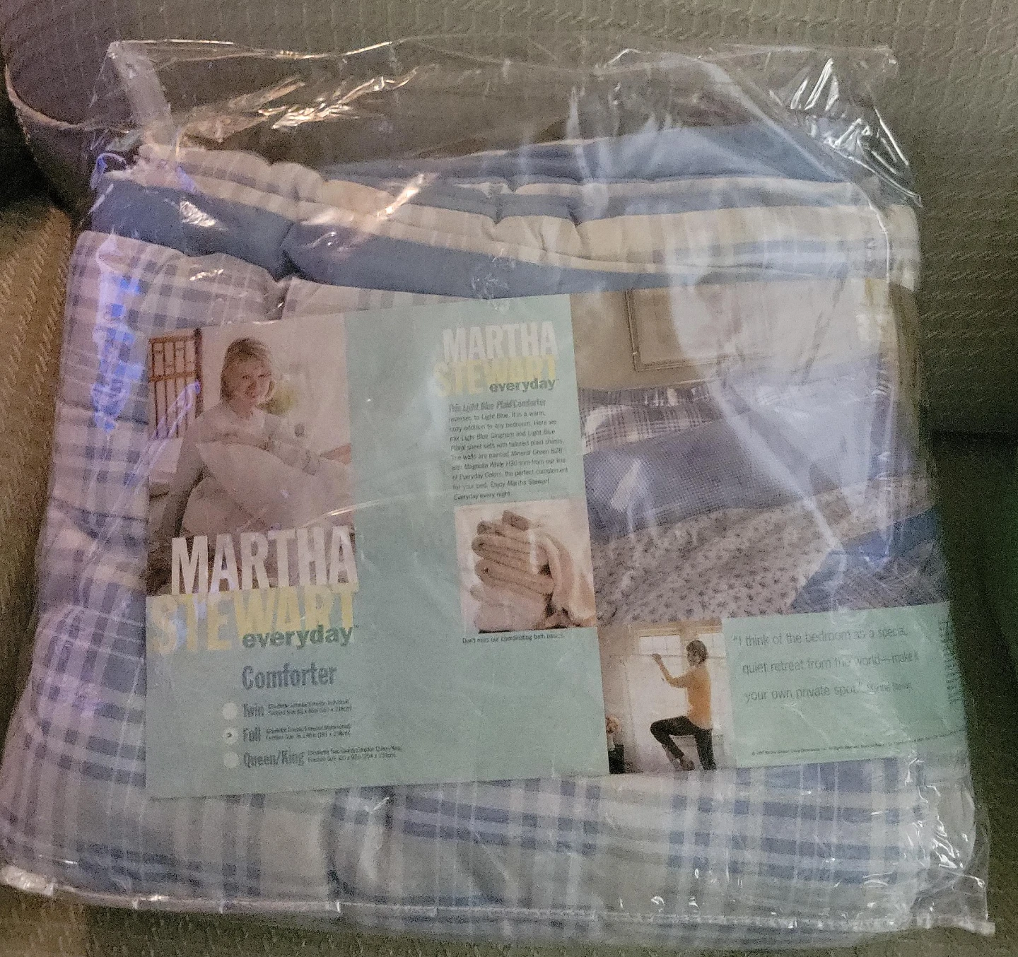 Martha Stewart Everyday Comforter - Light Blue Plaid