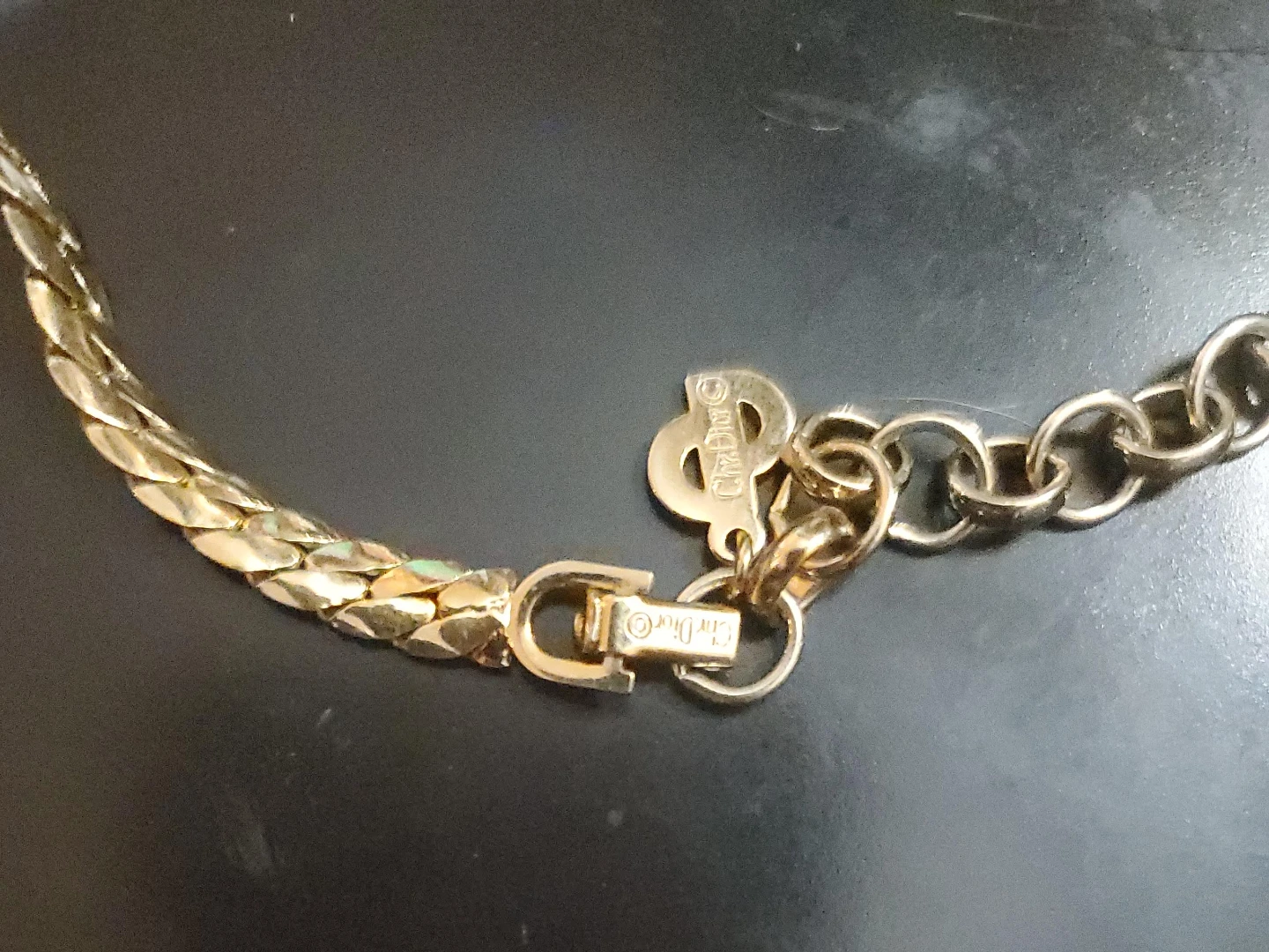 Christian Dior Gold Tone Faux Pearl & Crystal Necklace - photo 3