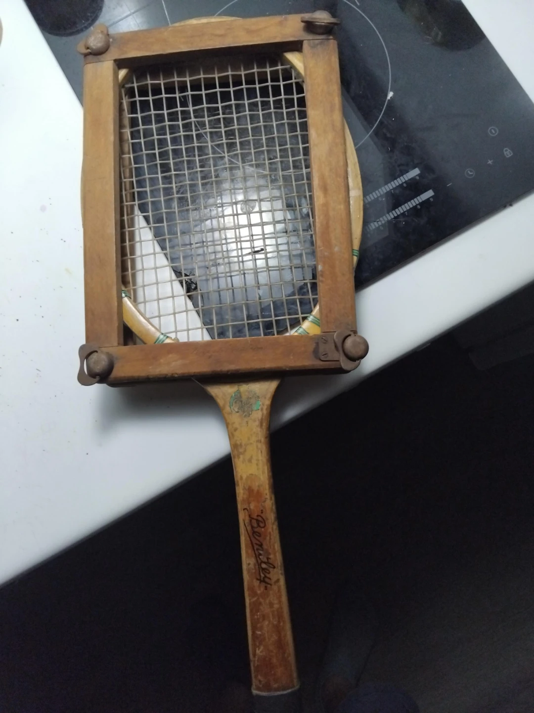 Vintage wooden tennis racket