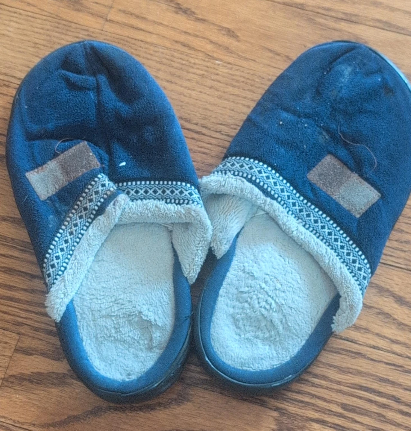 Blue Fleece Lined Slippers
