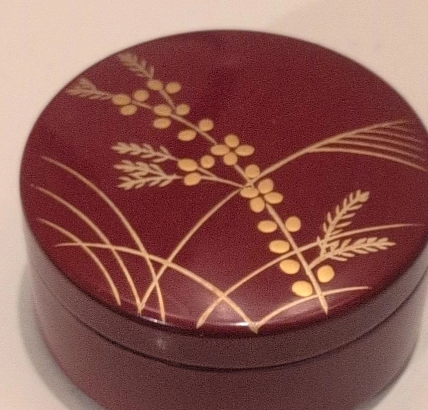 Decorative Round Box with Floral Design