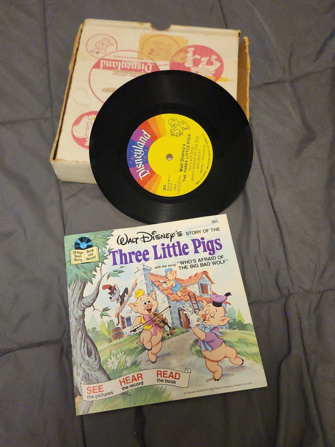 Walt Disney's The Three Little Pigs Record and Book