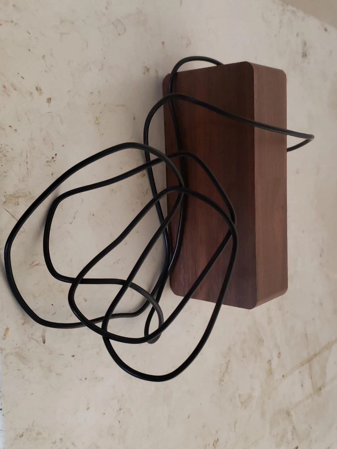 Wooden Desk Lamp alarm clock with Black Cord
