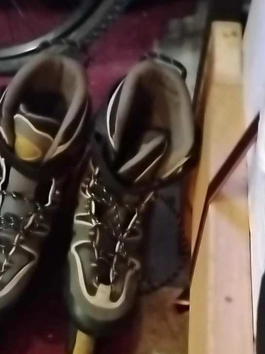 Brown and Grey Hiking Boots
