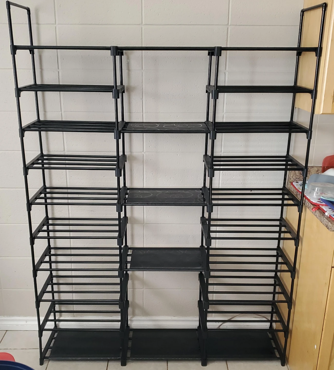 Black Metal Shoe Rack 10 Tiers