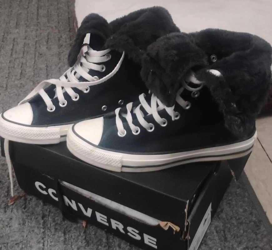 Converse Chuck Taylor All Star High Top Faux Fur Trim Sneakers