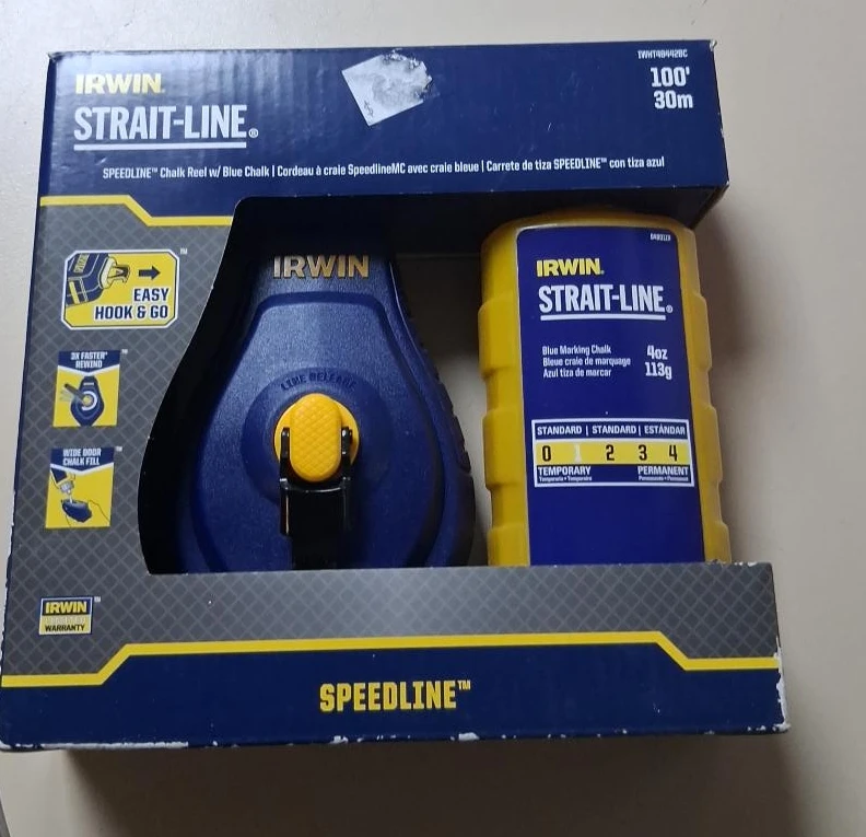 IRWIN Strait-Line Chalk Reel with Blue Chalk