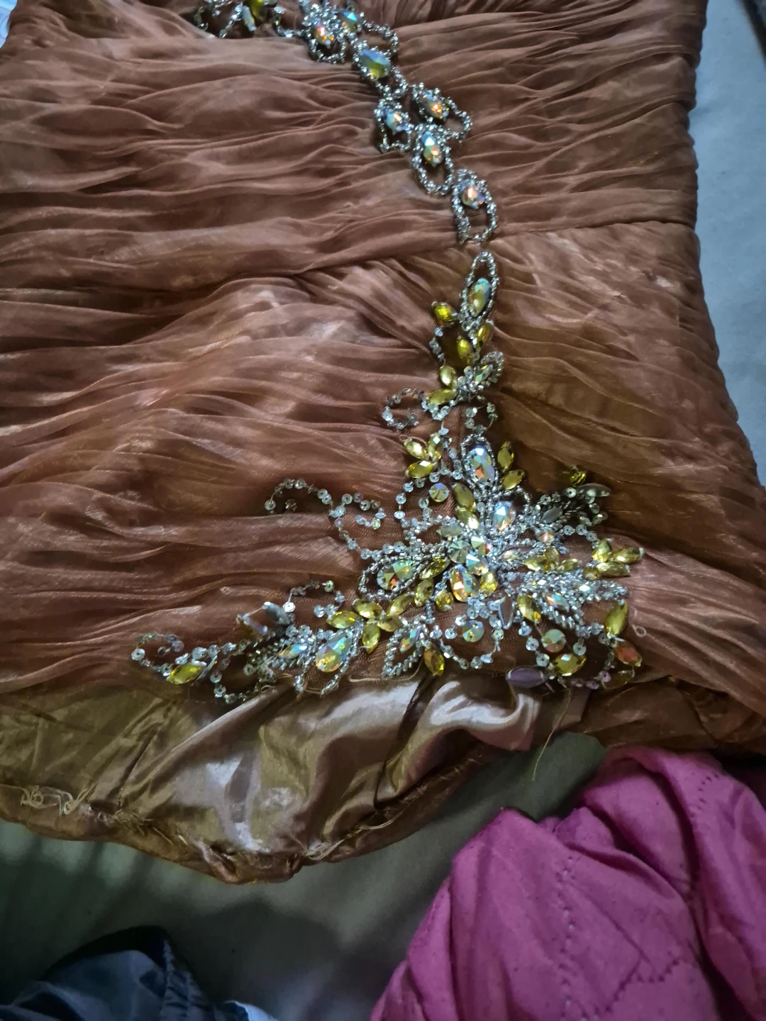 Embellished Brown Formal Dress