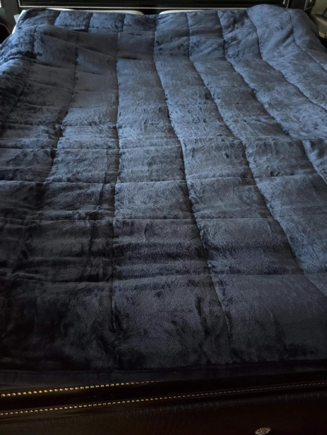 Dark blue Quilted Plush Blanket