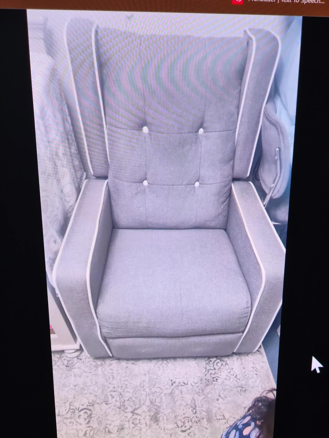 Grey Tufted Accent Chair rocking chair with heat and vibration
