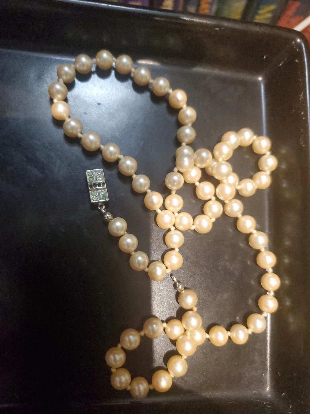 Pearl Necklace with Rhinestone Clasp - photo 2