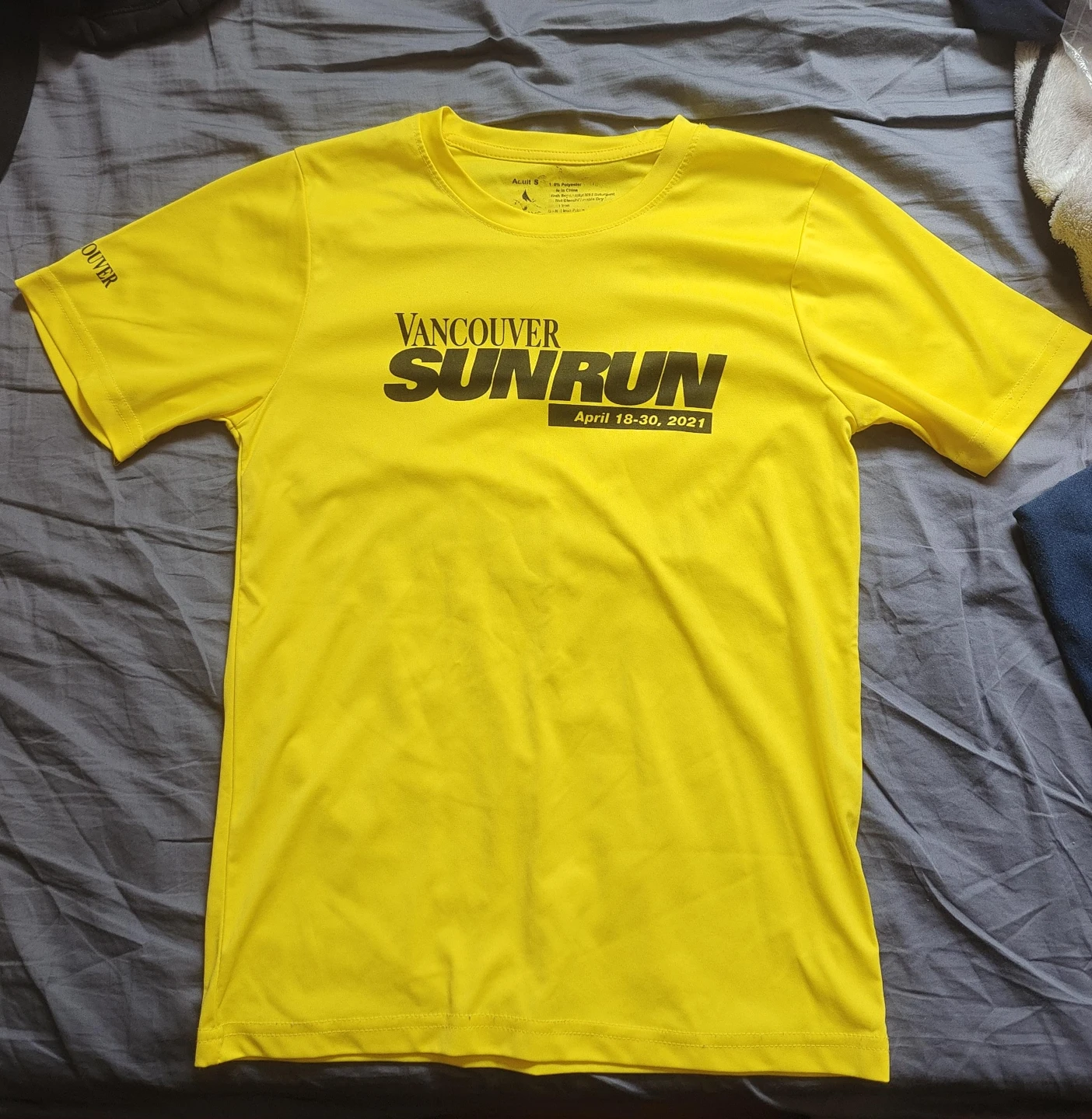 Vancouver Sun Run 2021 Yellow T-Shirt