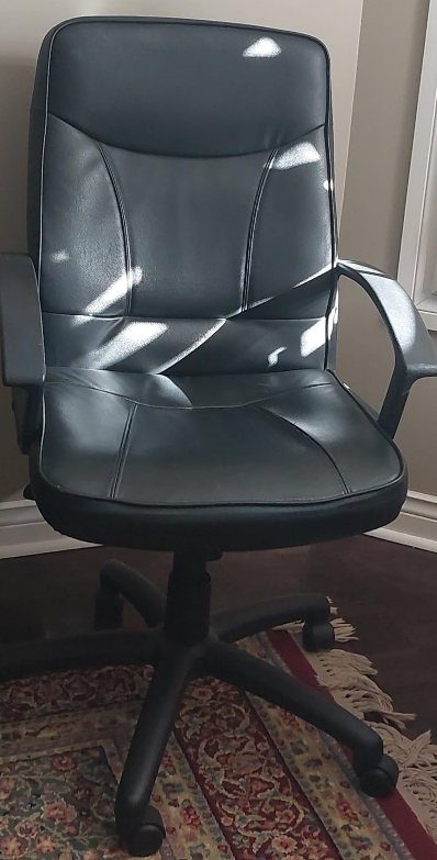 Black Faux Leather Office Chair