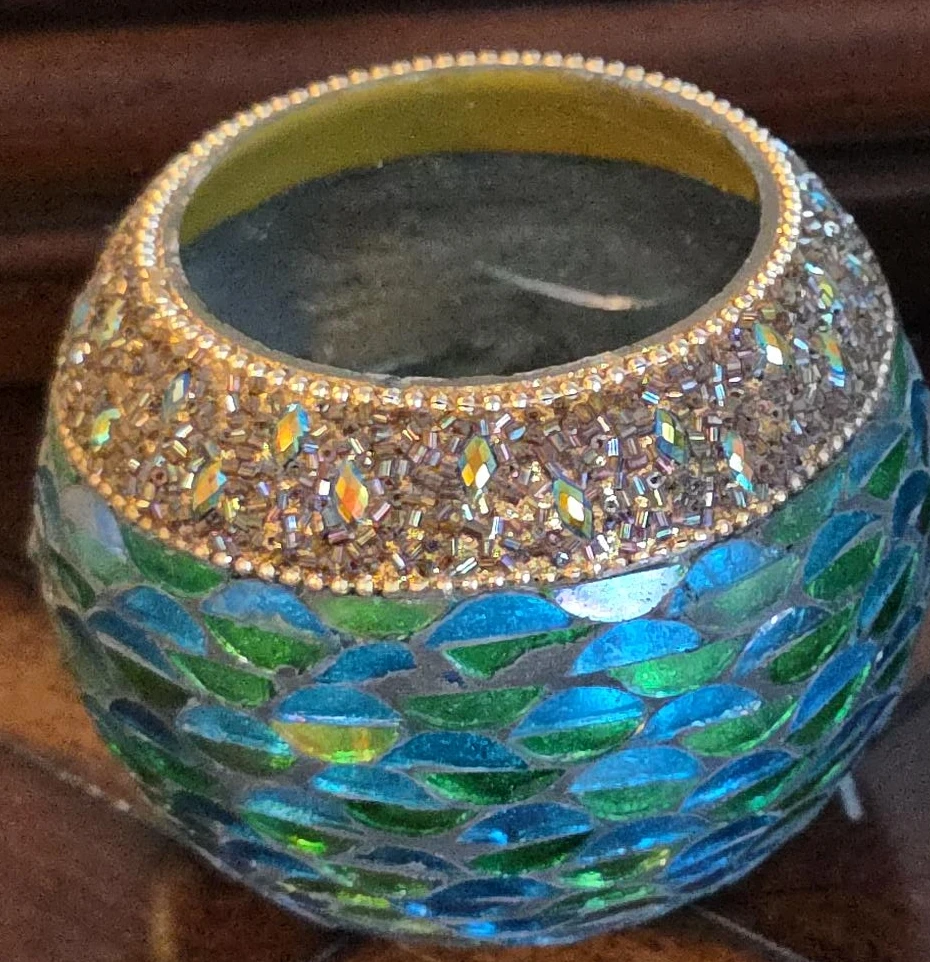 Mosaic Glass Candle Holder Tealight Lantern