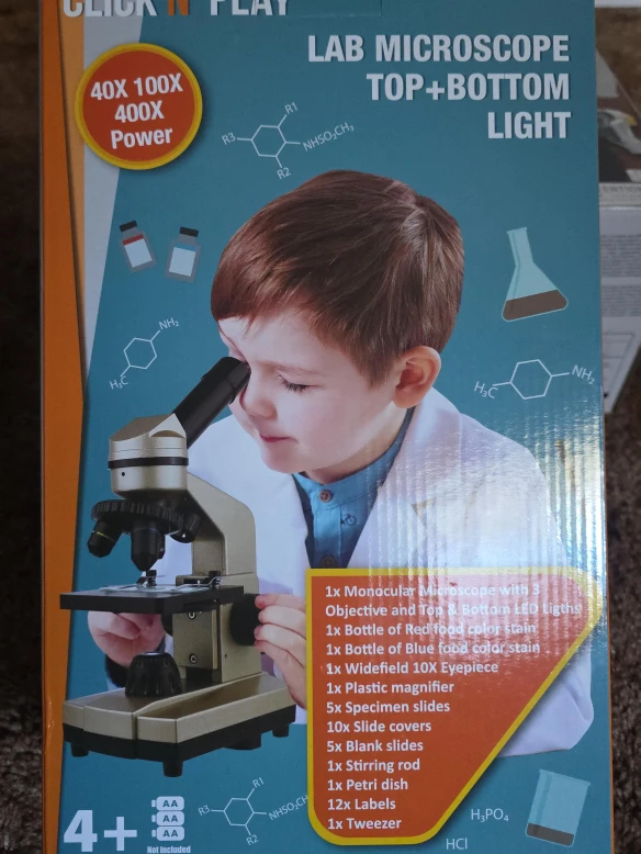 Click N Play Lab Microscope Set with Top+Bottom Light
