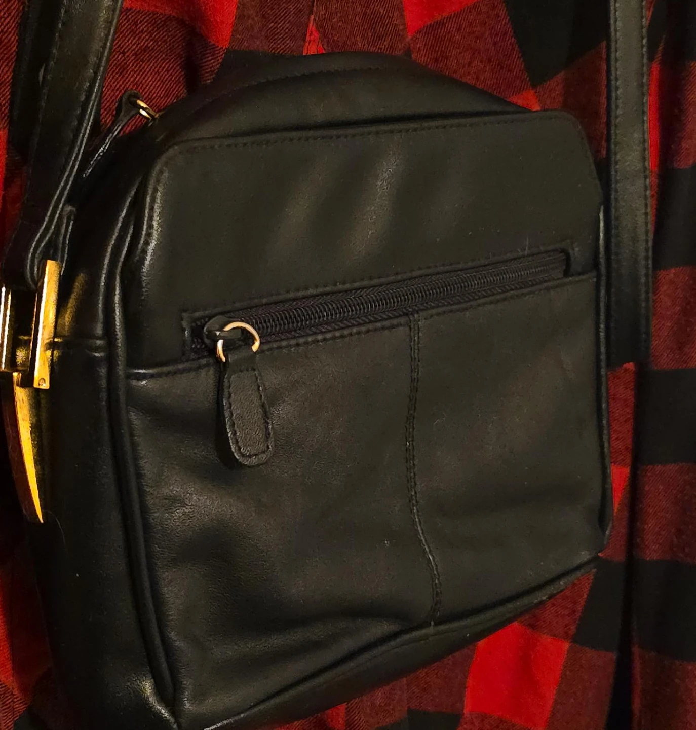 Black Leather Crossbody Bag