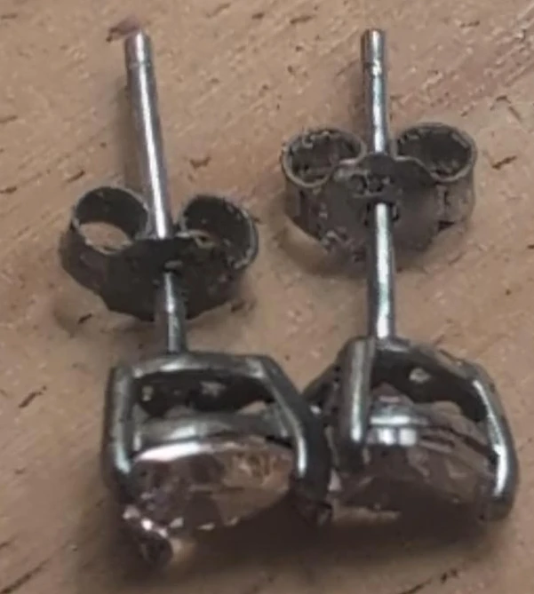 Sterling Pink Diamond Stud Earrings