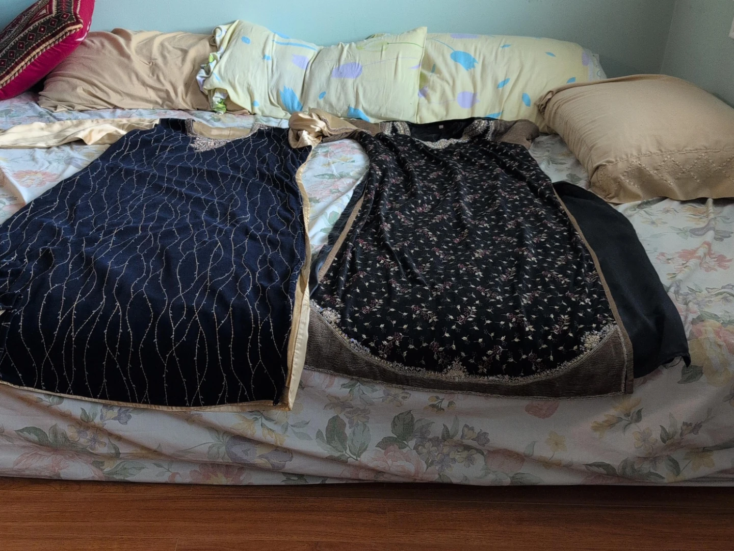 Two women's dresses one full suit one only top