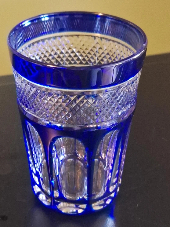 Blue Cut Crystal Glass