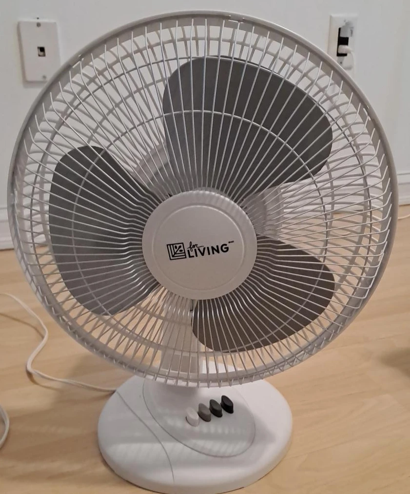 for LIVING white desk fan